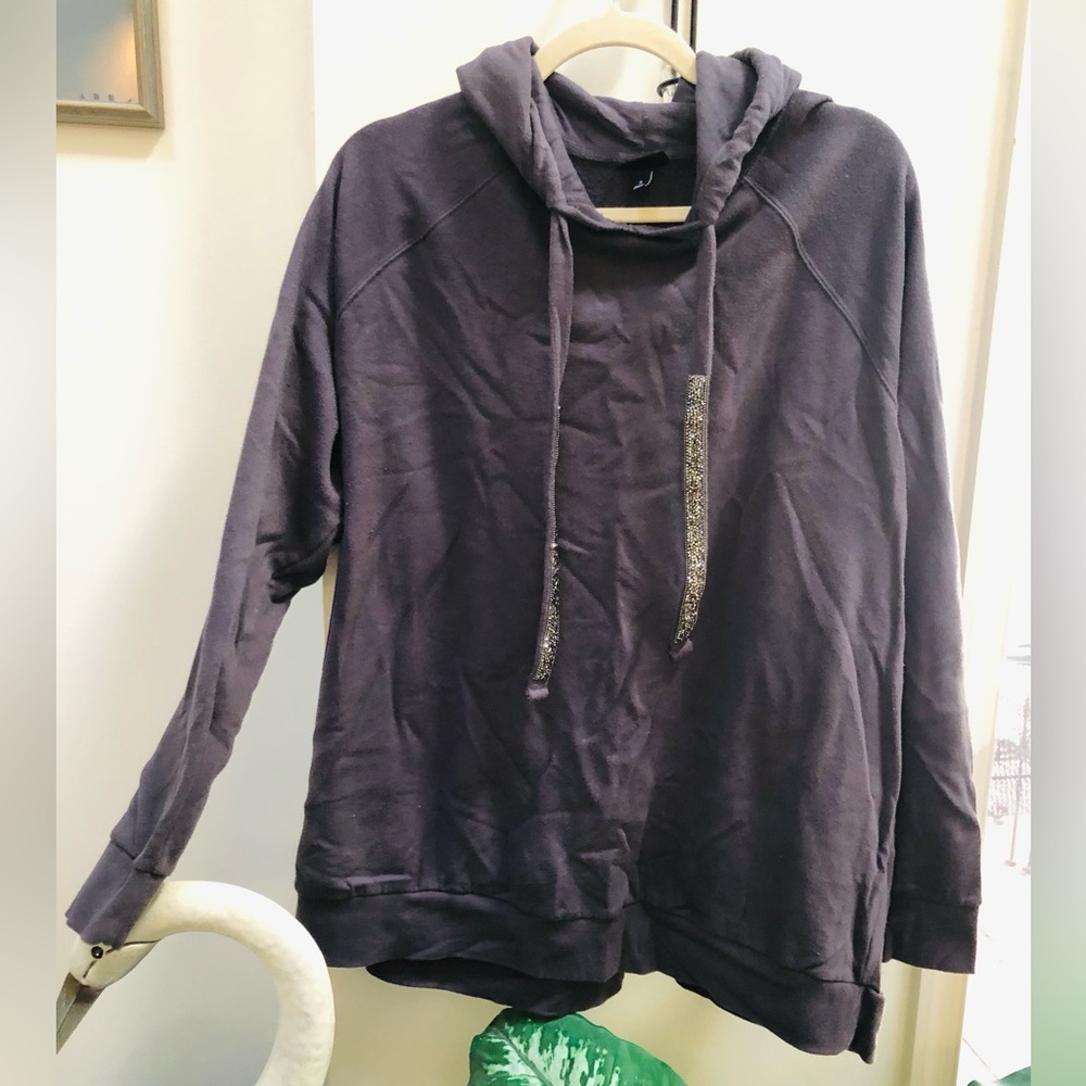 Torrid Charcoal Hoodie with Sparkled Drawstrings